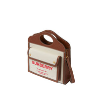 Mini sac Pocket en toile et cuir bicolore - Natural & Tan