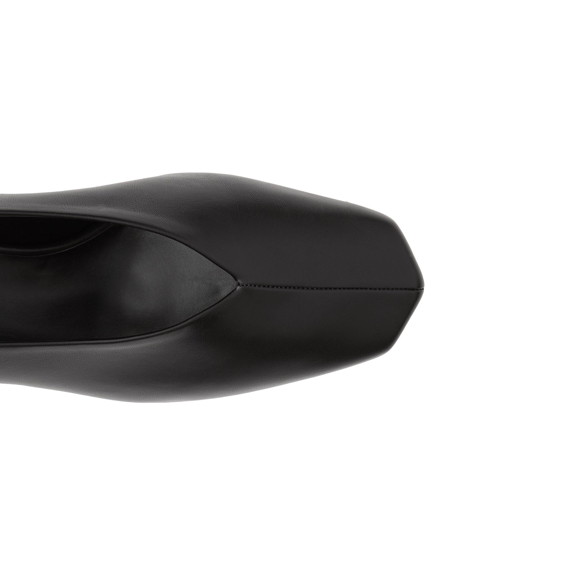 Escarpins sculpturaux à talon kitten heel en cuir d'agneau - Black