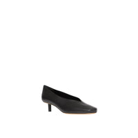 Escarpins sculpturaux à talon kitten heel en cuir d'agneau - Black