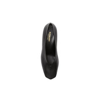 Escarpins sculpturaux à talon kitten heel en cuir d'agneau - Black