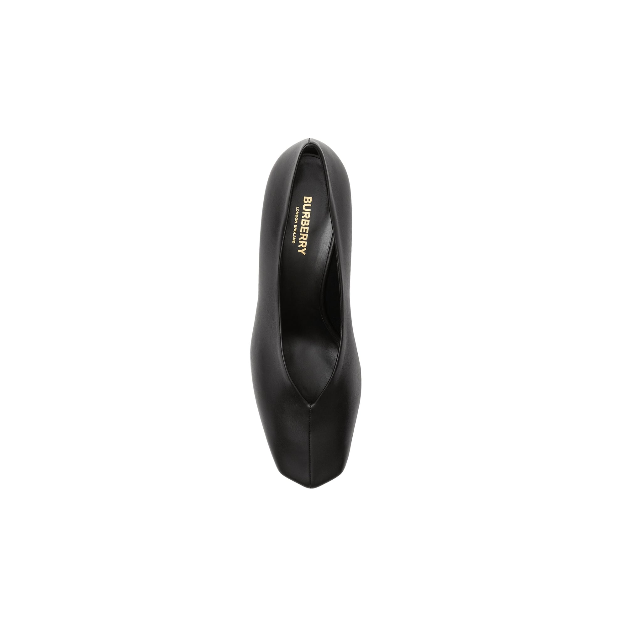 Escarpins sculpturaux à talon kitten heel en cuir d'agneau - Black