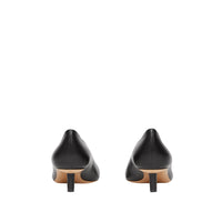 Escarpins sculpturaux à talon kitten heel en cuir d'agneau - Black