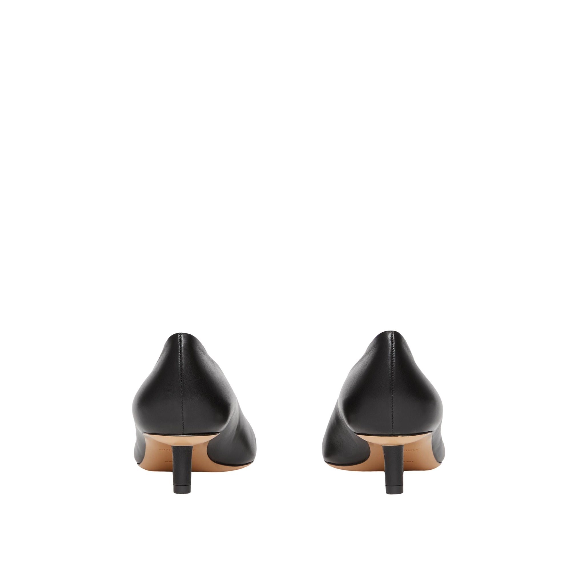 Escarpins sculpturaux à talon kitten heel en cuir d'agneau - Black