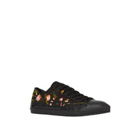 Sneakers en toile de coton à imprimé roses - Black
