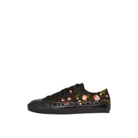 Sneakers en toile de coton à imprimé roses - Black