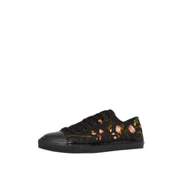 Sneakers en toile de coton à imprimé roses - Black