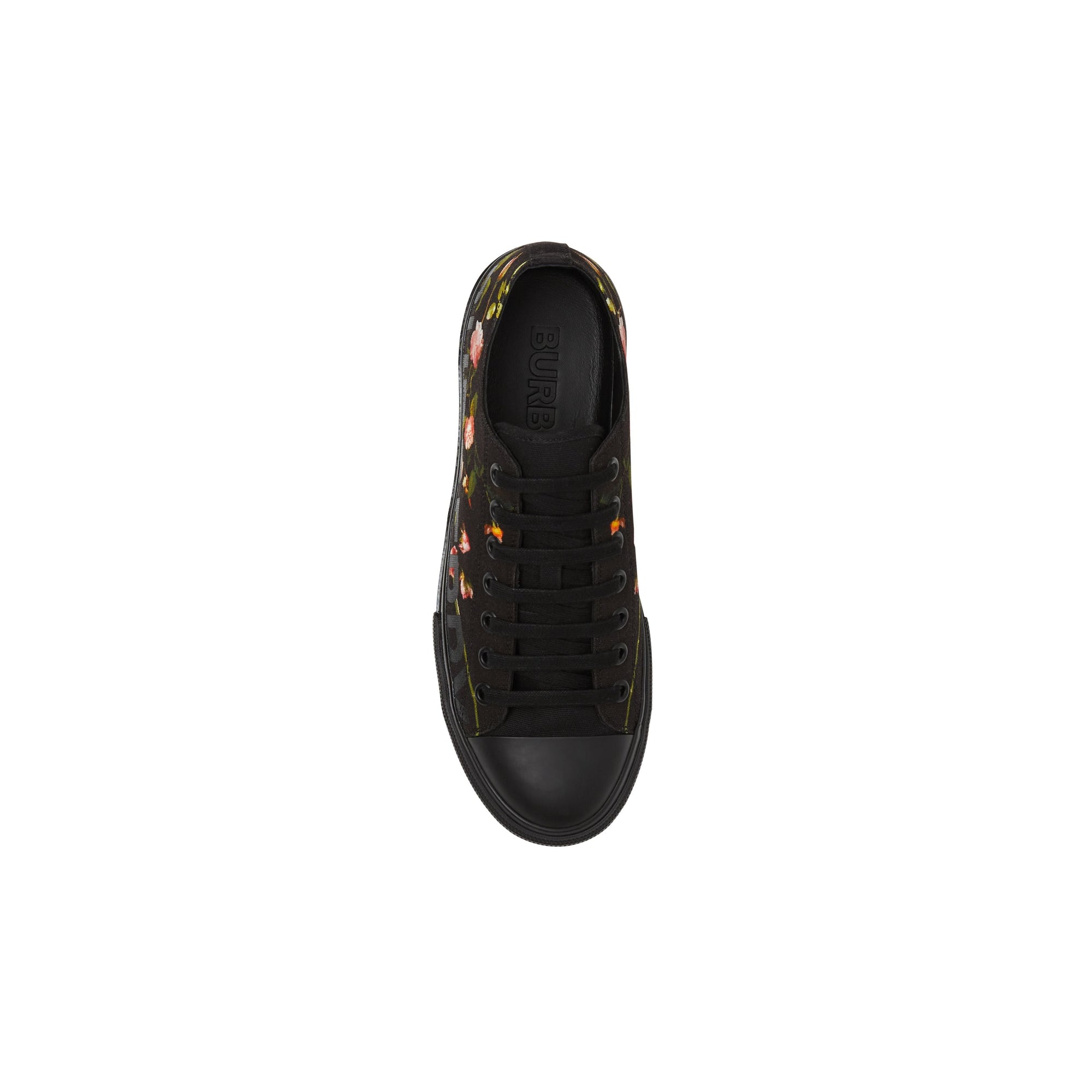 Sneakers en toile de coton à imprimé roses - Black