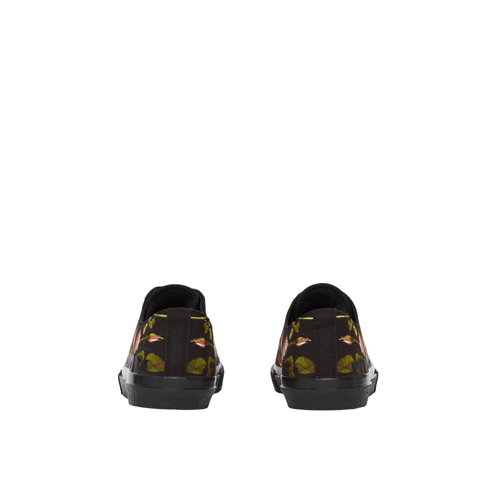 Sneakers en toile de coton à imprimé roses - Black