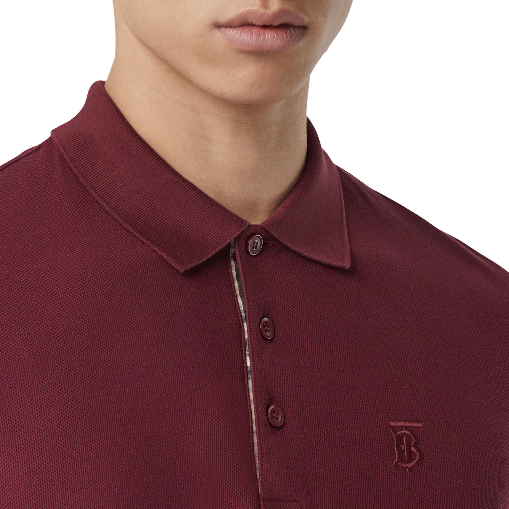 Polo en piqué de coton Monogram - Garnet