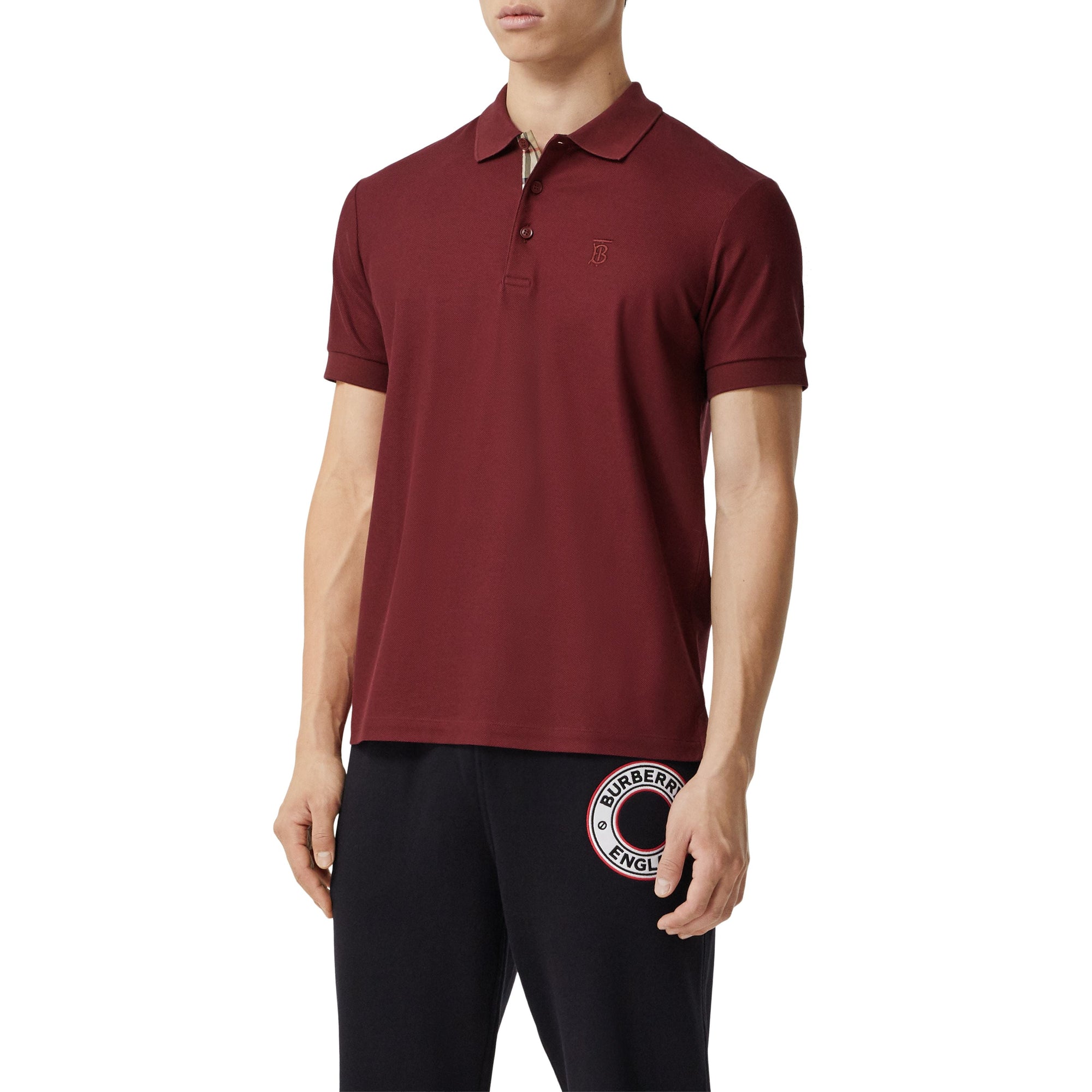 Polo en piqué de coton Monogram - Garnet