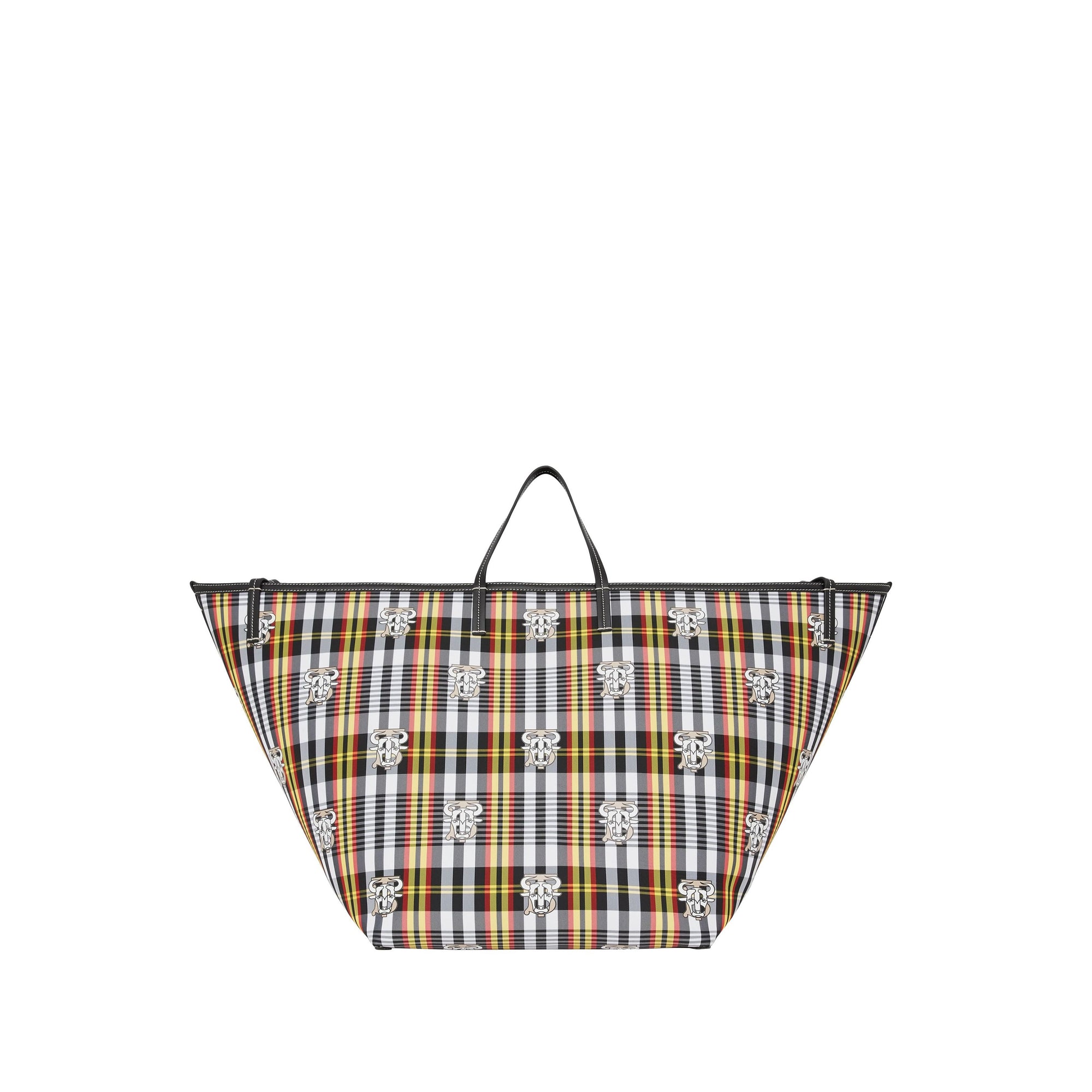 Cabas de plage extra-large en nylon check Monogram - Black