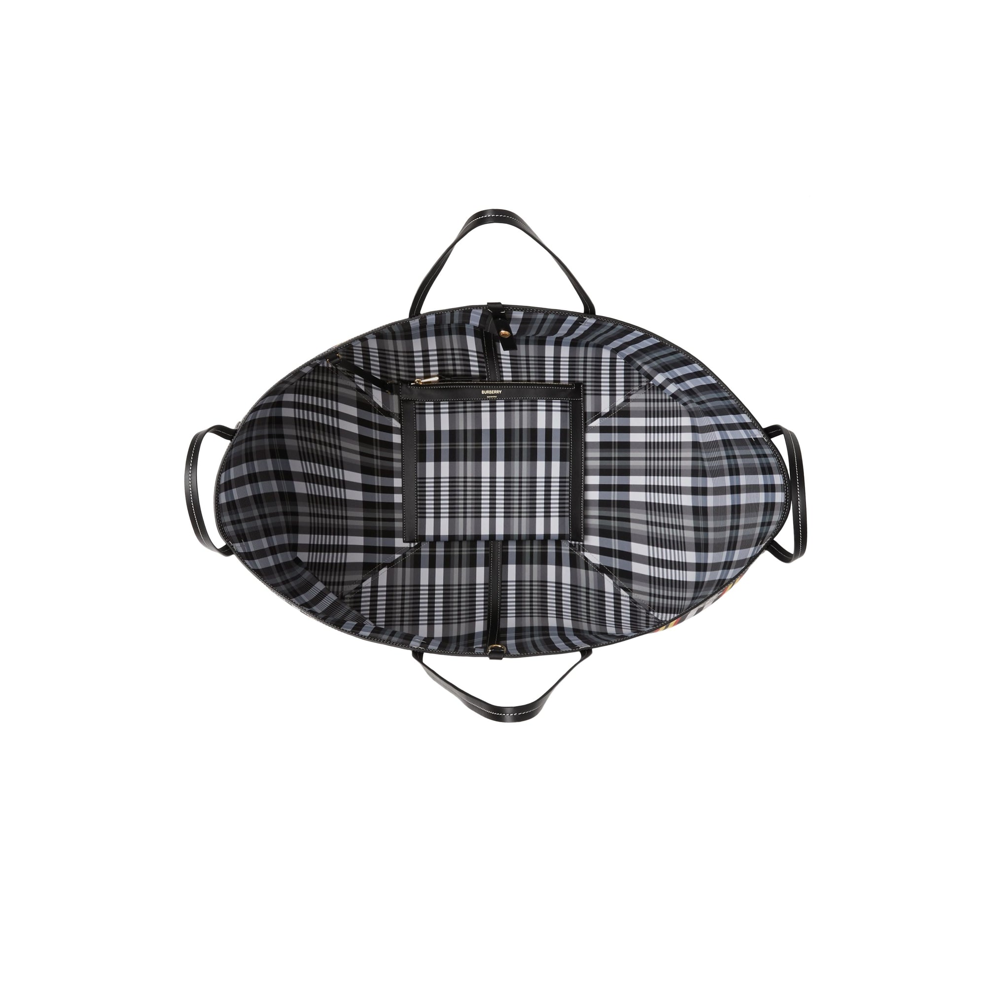 Cabas de plage extra-large en nylon check Monogram - Black