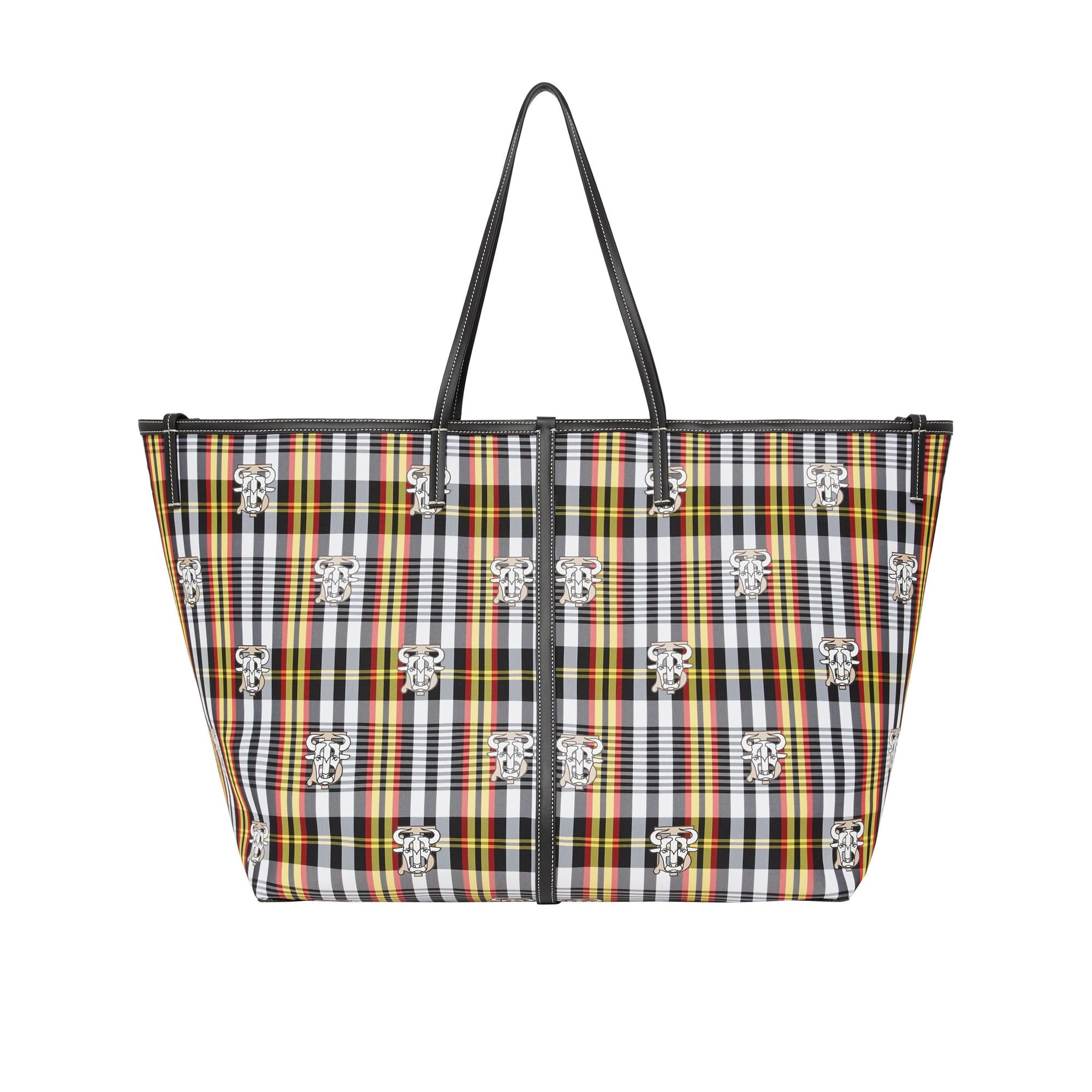 Cabas de plage extra-large en nylon check Monogram - Black