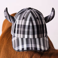 Casquette de baseball Buffle en nylon check avec logo brodé - Grey