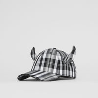 Casquette de baseball Buffle en nylon check avec logo brodé - Grey