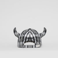 Casquette de baseball Buffle en nylon check avec logo brodé - Grey