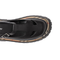 Salomés en cuir avec Vintage check - Black & Chk