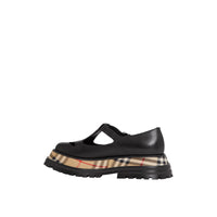 Salomés en cuir avec Vintage check - Black & Chk