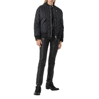 Bomber matelassé en nylon et coton - Black