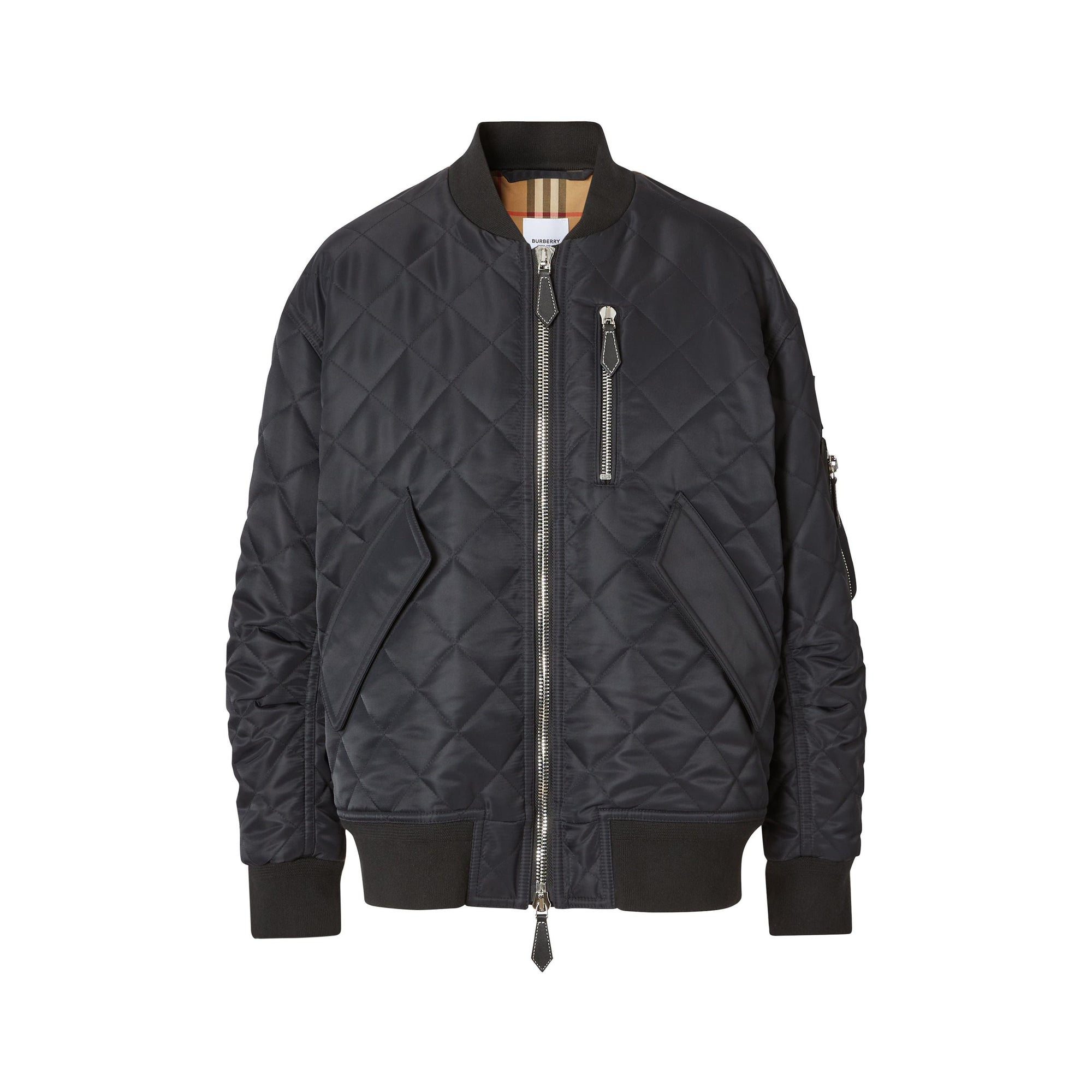 Bomber matelassé en nylon et coton - Black