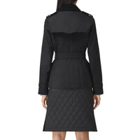Veste matelassée avec panneau en gabardine de coton - Black