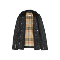 Veste matelassée avec panneau en gabardine de coton - Black