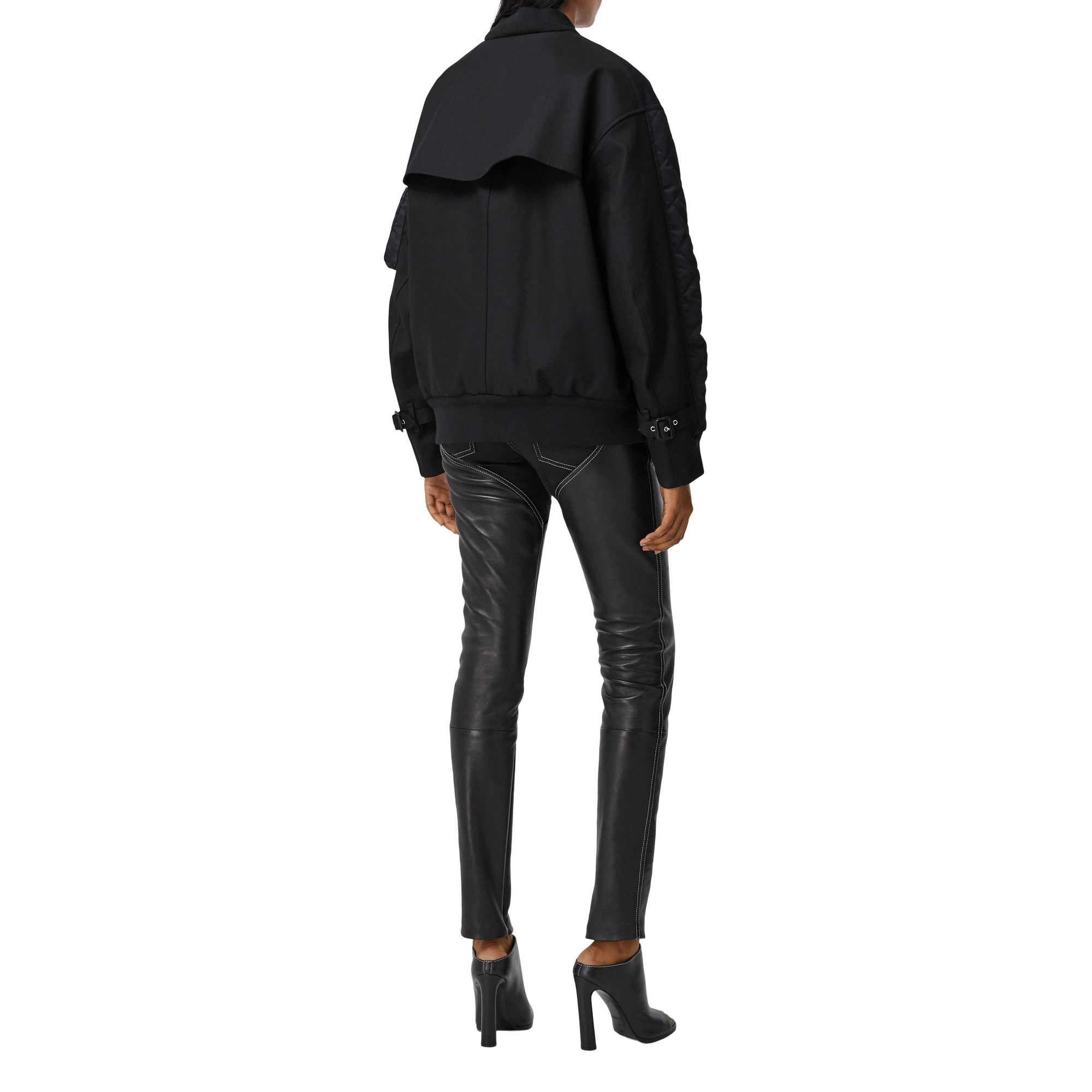 Bomber matelassé en nylon et coton - Black