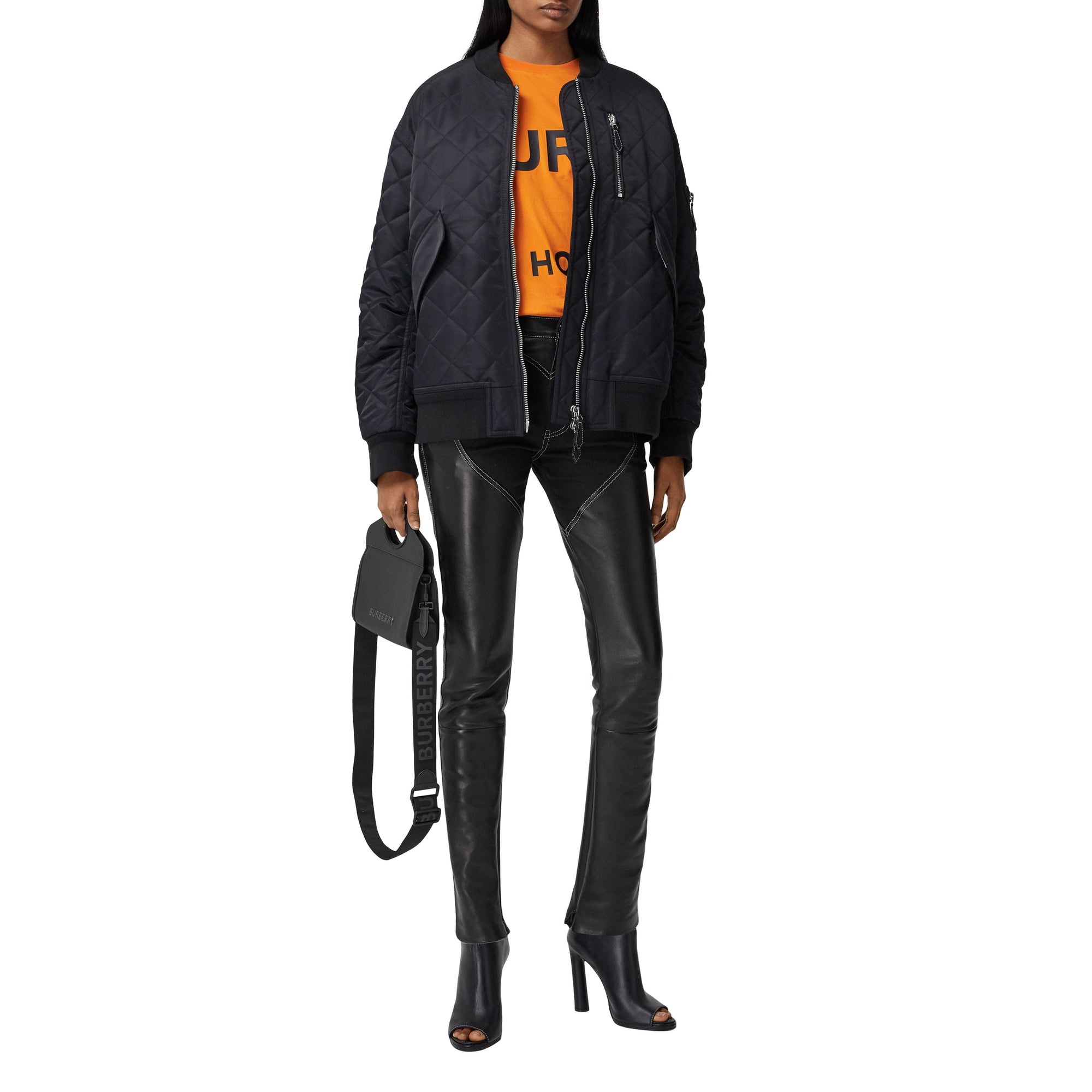 Bomber matelassé en nylon et coton - Black