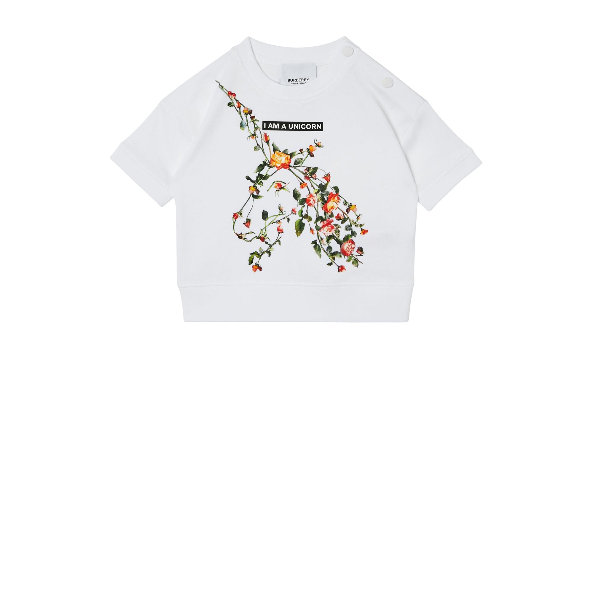 T-shirt en coton à imprimé montage - White