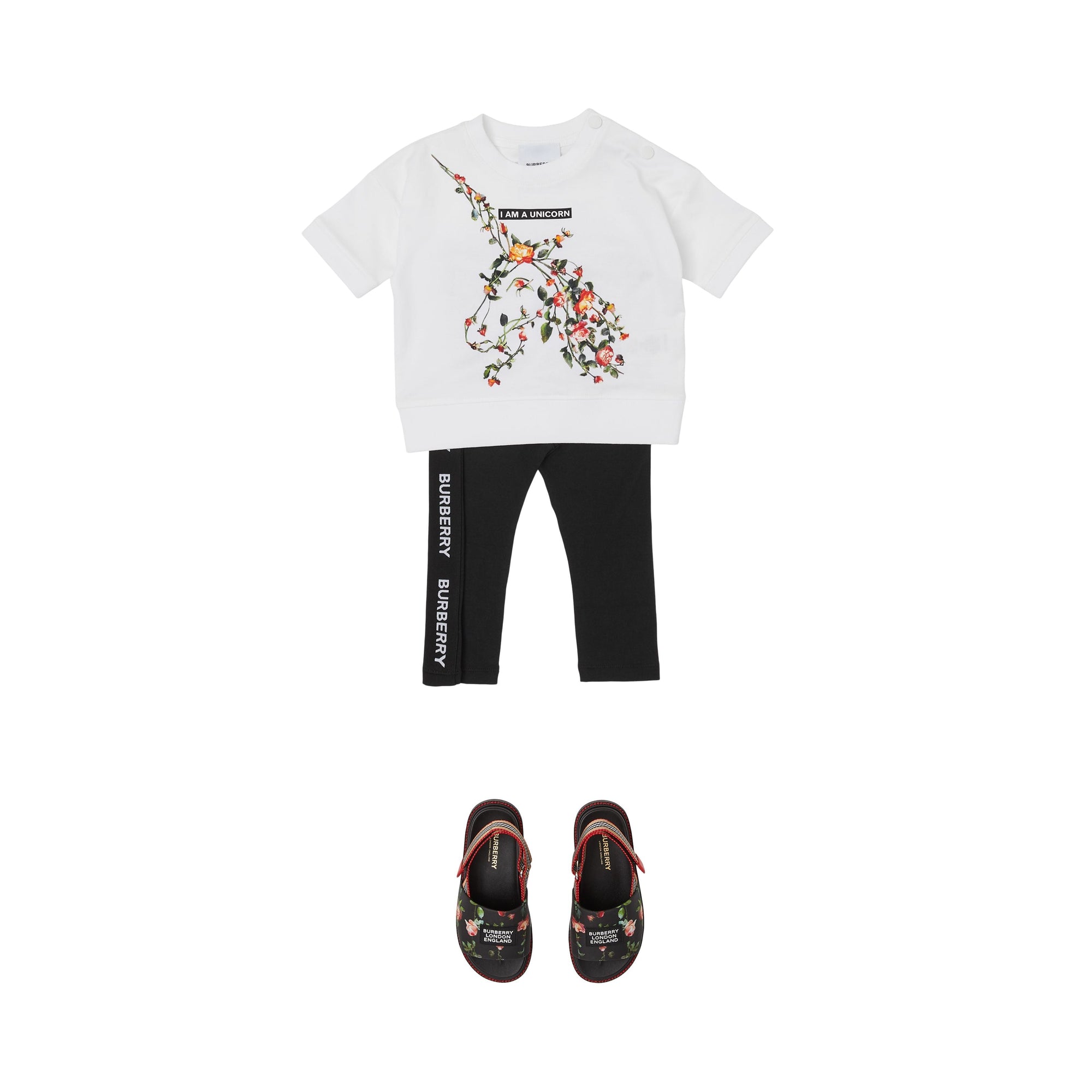 T-shirt en coton à imprimé montage - White