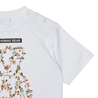 T-shirt en coton à imprimé montage - White