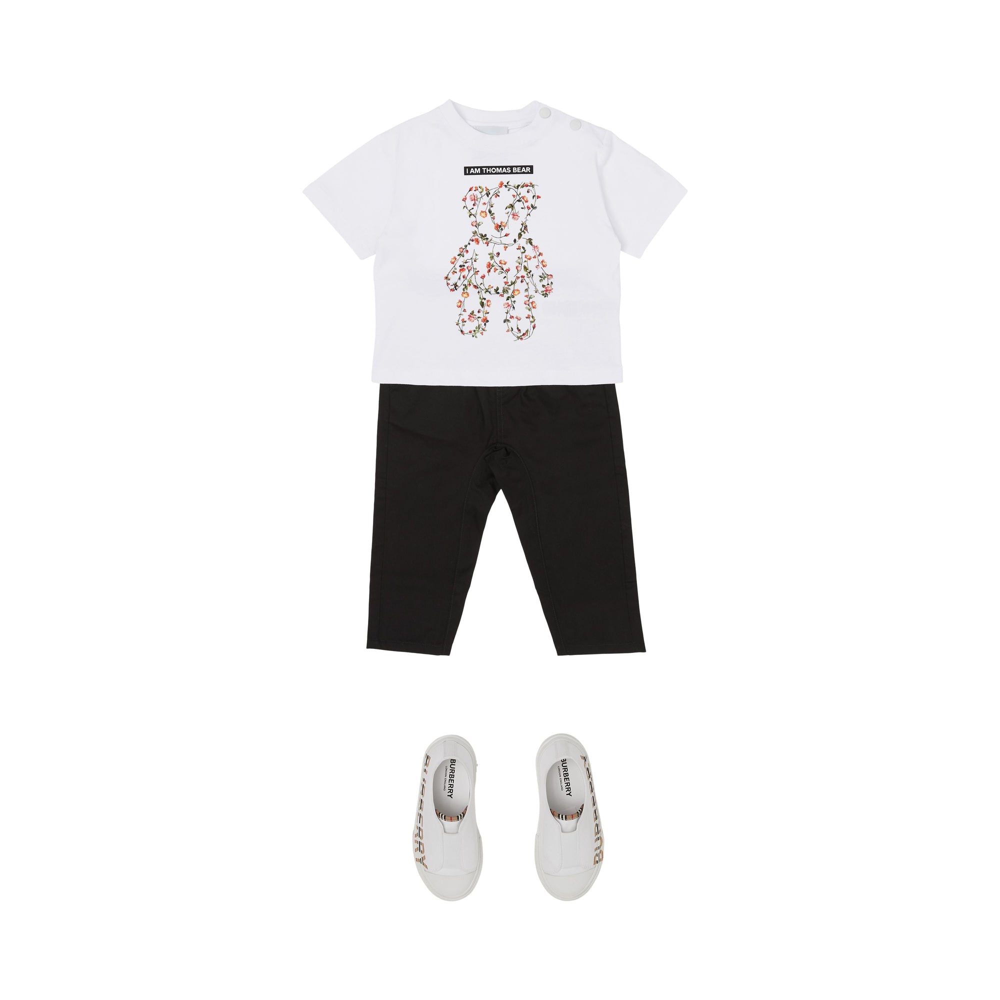 T-shirt en coton à imprimé montage - White