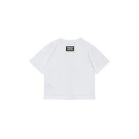 T-shirt en coton à imprimé montage - White