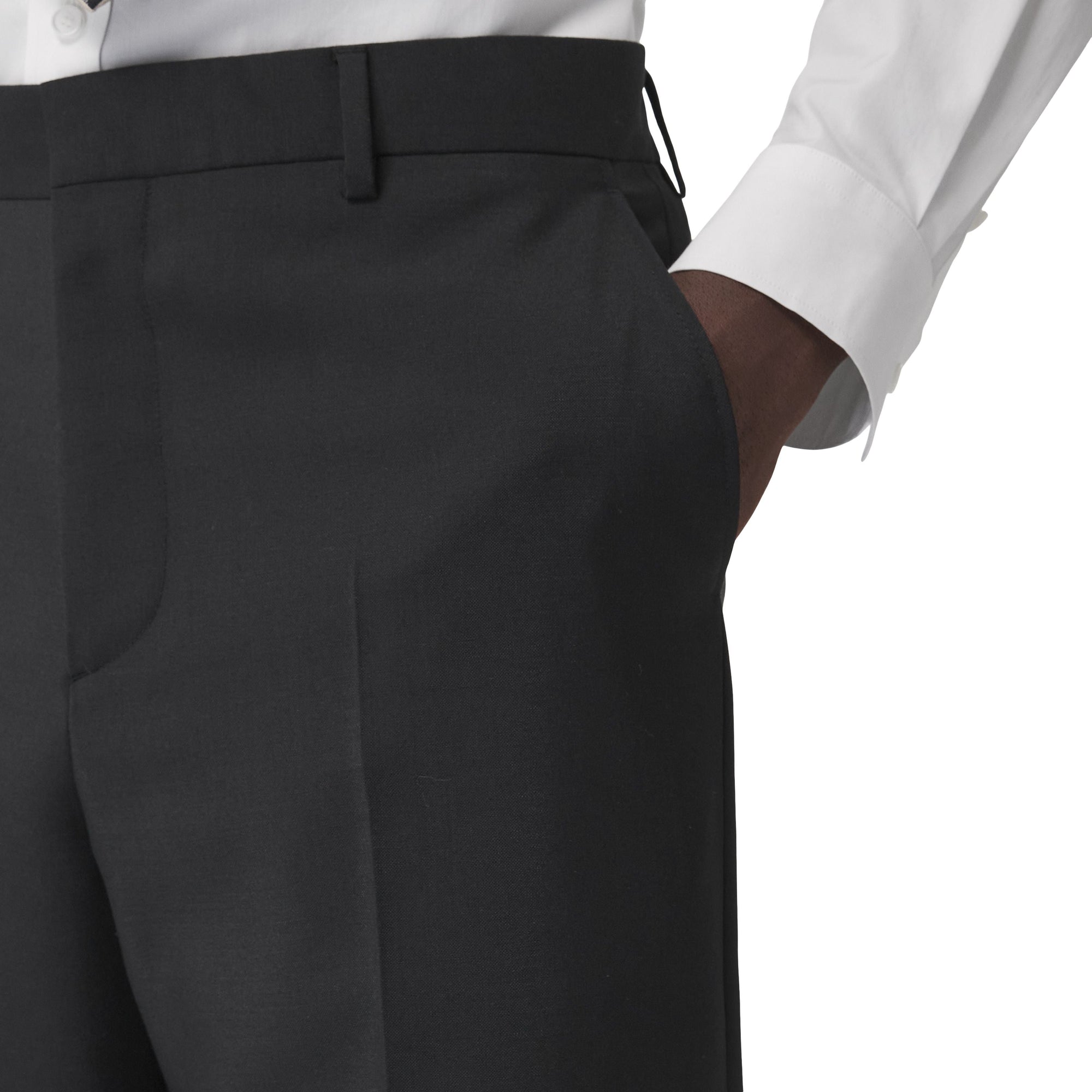 Pantalon de costume ample en mohair et laine - Black