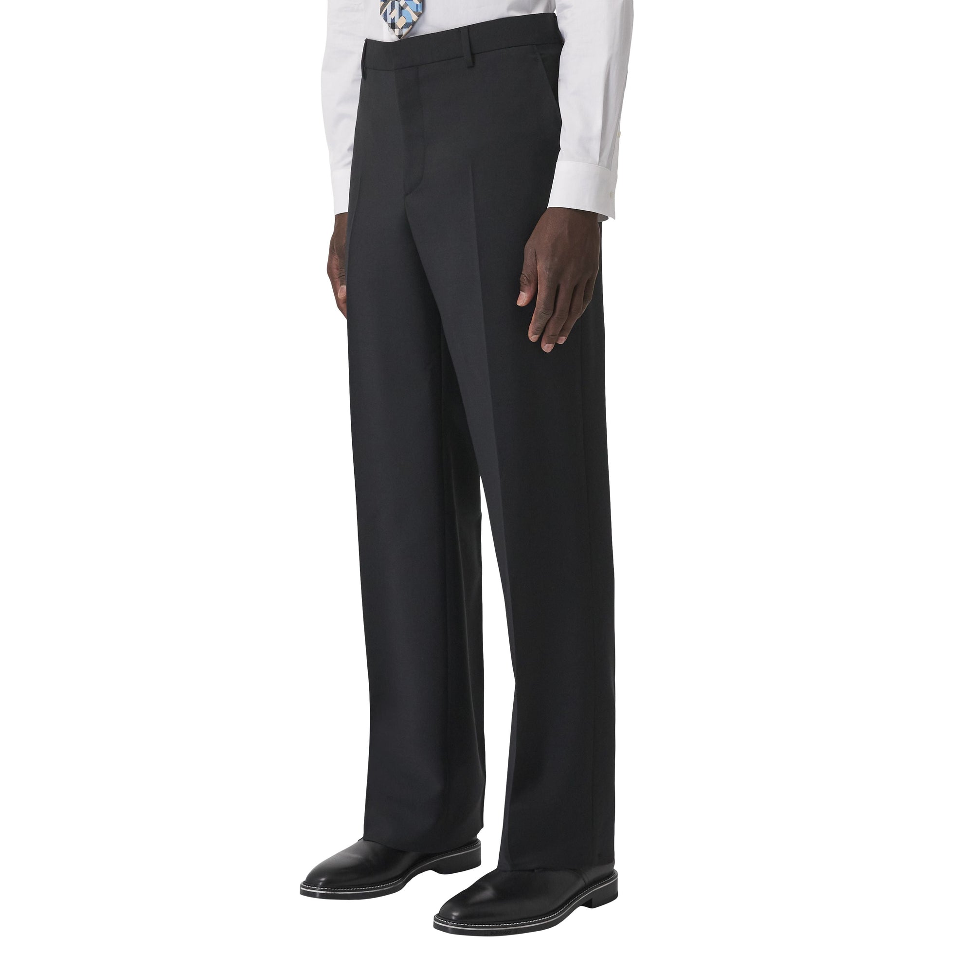 Pantalon de costume ample en mohair et laine - Black