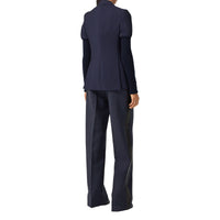 Pantalon ample en mohair et laine avec bandes latérales - Dark Navy