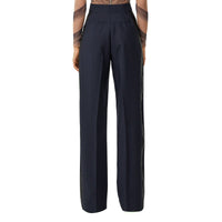 Pantalon ample en mohair et laine avec bandes latérales - Dark Navy