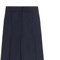 Pantalon ample en mohair et laine avec bandes latérales - Dark Navy