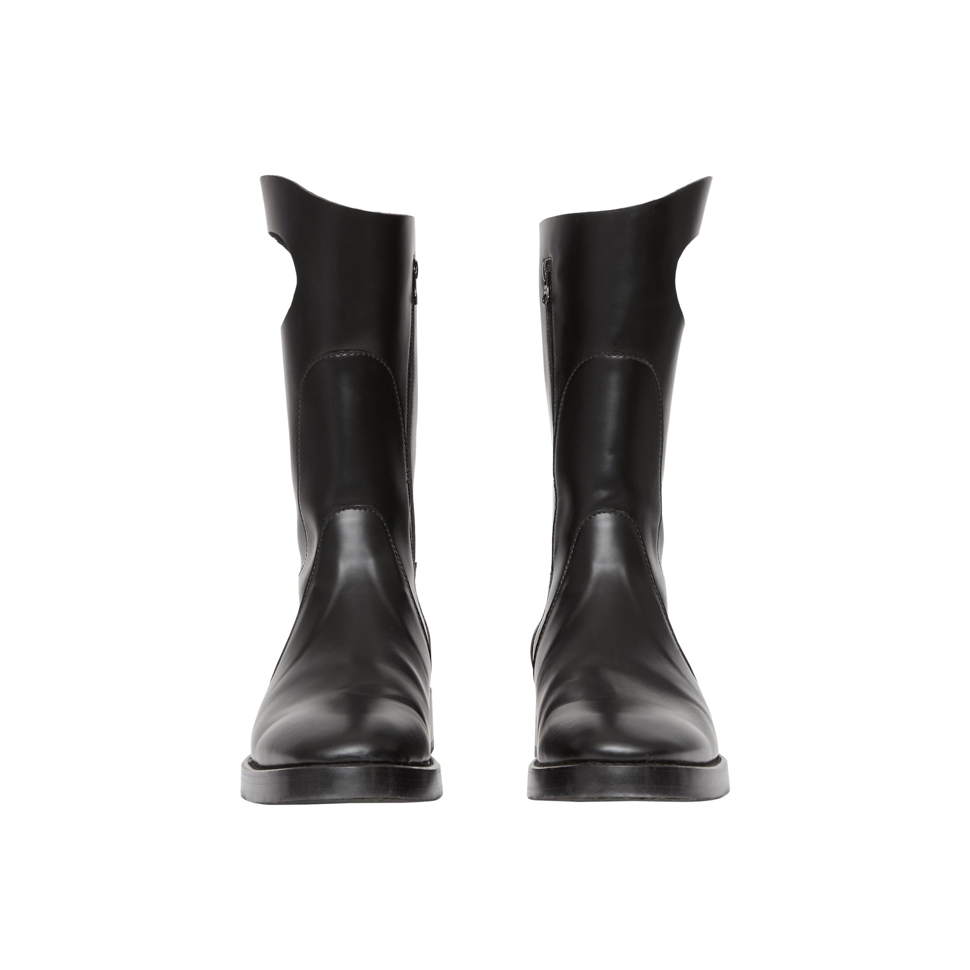 Bottes en cuir avec détail hublot - Black