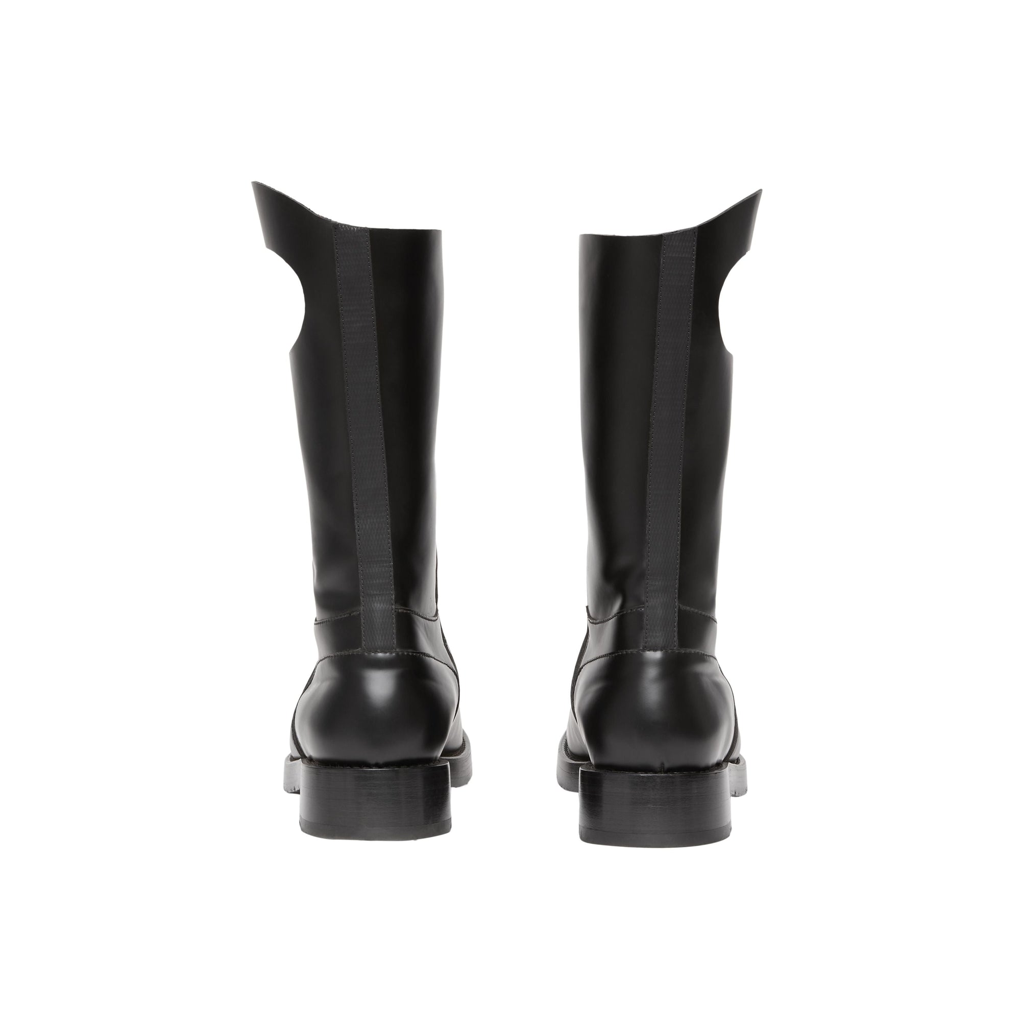 Bottes en cuir avec détail hublot - Black