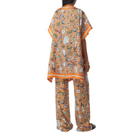 Cape en sergé de soie avec Monogram et illustration marine - Deep Orange