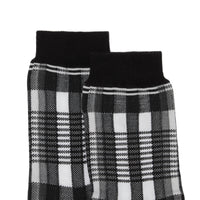Chaussettes en coton stretch technique check en intarsia - Black & White