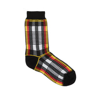 Chaussettes en coton stretch technique check en intarsia - Red & Yellow