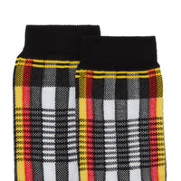 Chaussettes en coton stretch technique check en intarsia - Red & Yellow