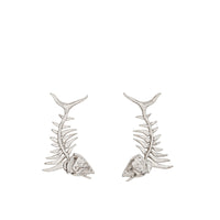 Boucles d'oreilles plaquées palladium avec fossile marin - Palladio