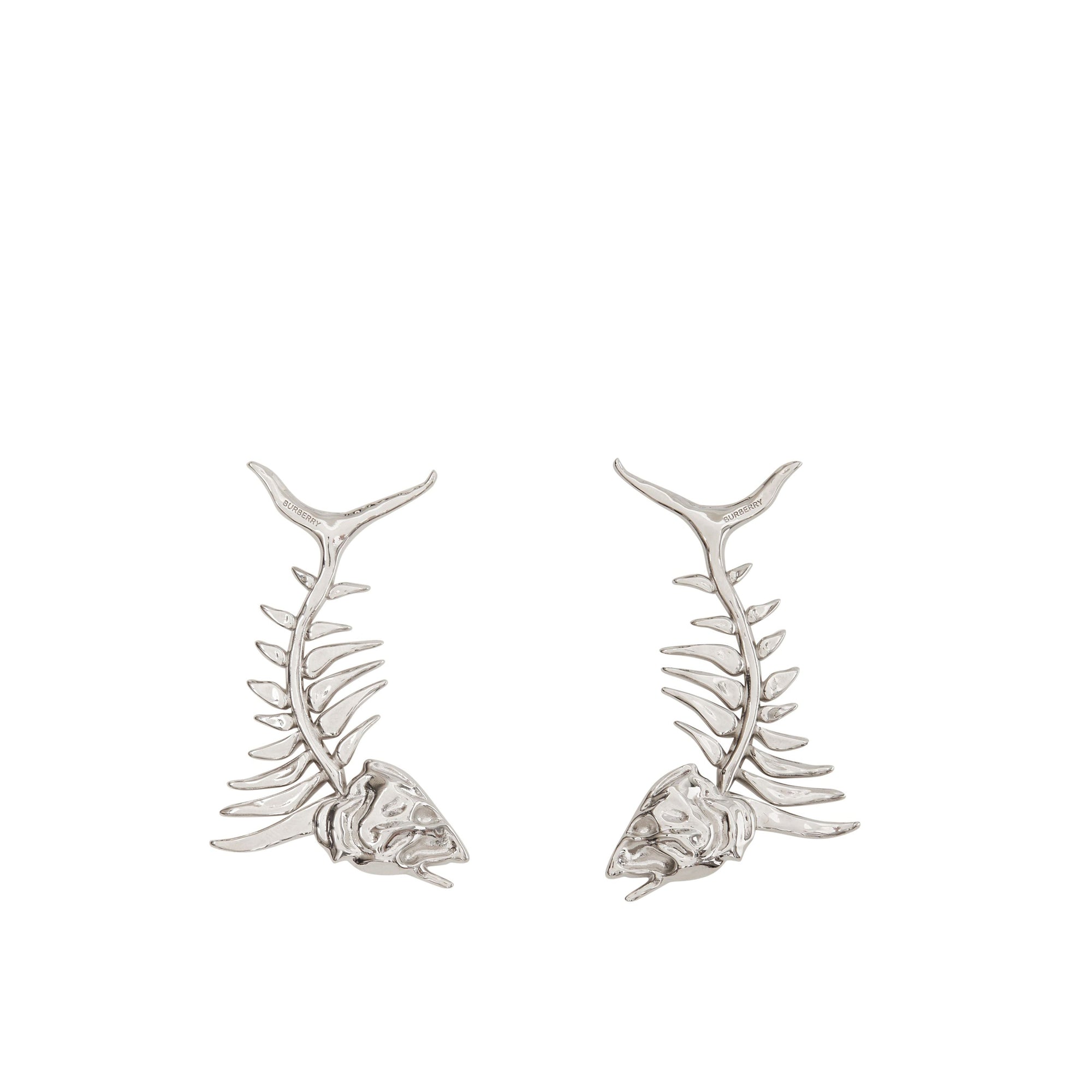 Boucles d'oreilles plaquées palladium avec fossile marin - Palladio