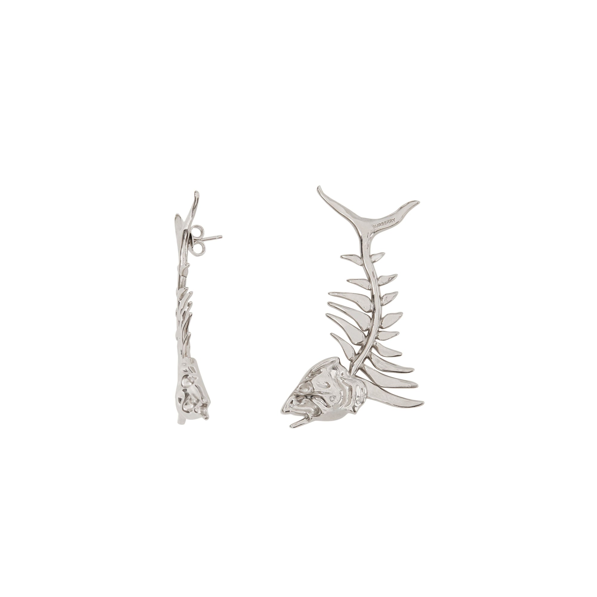 Boucles d'oreilles plaquées palladium avec fossile marin - Palladio