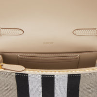 Petit sac à bandoulière en toile check - Soft Fawn