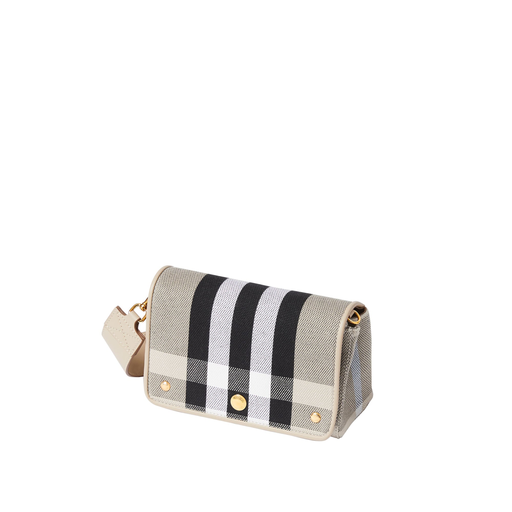 Petit sac à bandoulière en toile check - Soft Fawn