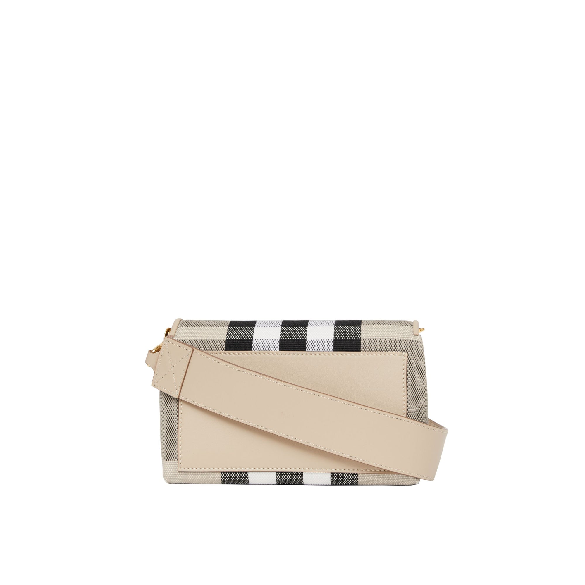 Petit sac à bandoulière en toile check - Soft Fawn